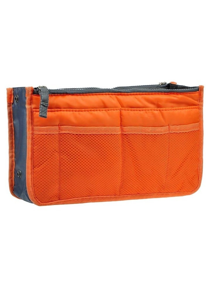 حقيبة تخزين حقيبة مكونة من 13 حجرة، حقيبة تخزين حقيبة اليد، حقيبة بطانة قابلة للتوسيع، حقيبة تخزين حقيبة اليد، حقيبة تخزين متعددة الوظائف، إغلاق بسحاب، جيوب متعددة - Image 1